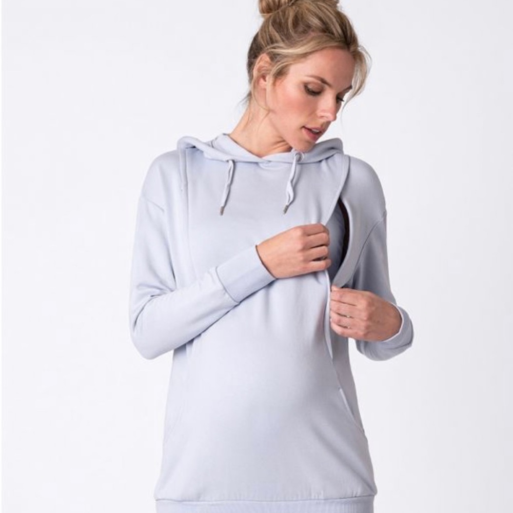 Seraphine Powder Blue Nursing and Maternity Hoodie